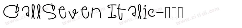 CallSeven Italic字体转换